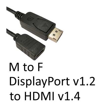 DisplayPort 1.2 (M) to HDMI 1.4 (F) Black OEM Converter Adapter