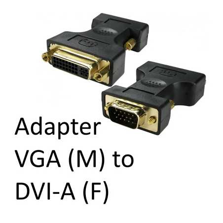 VGA (M) to DVI-A (F) Black OEM Adapter