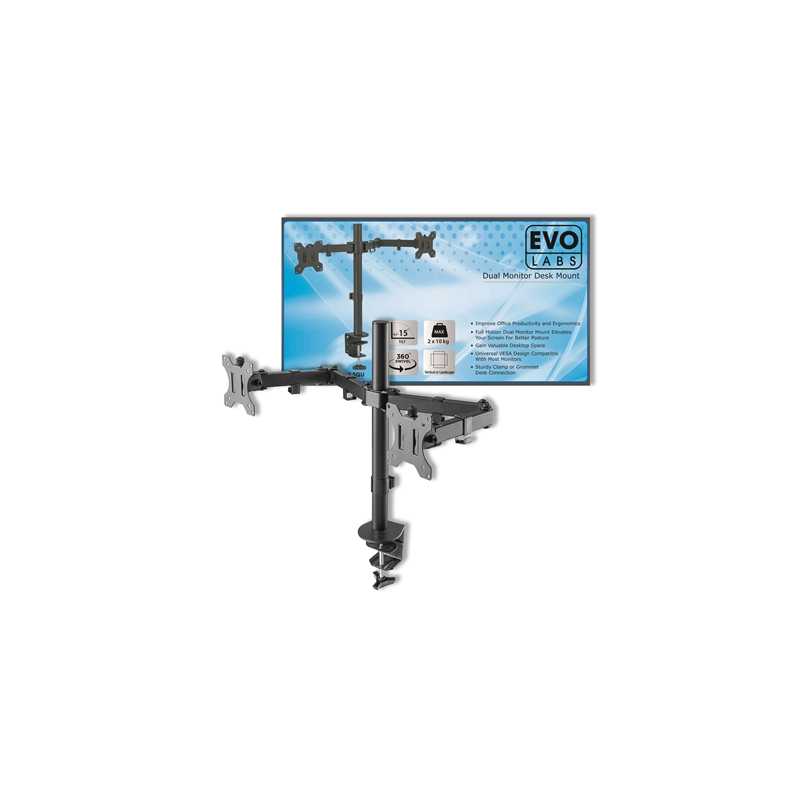 Evo Labs Double Monitor Arm Desk Mount