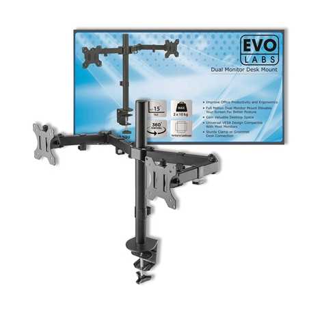 Evo Labs Double Monitor Arm Desk Mount