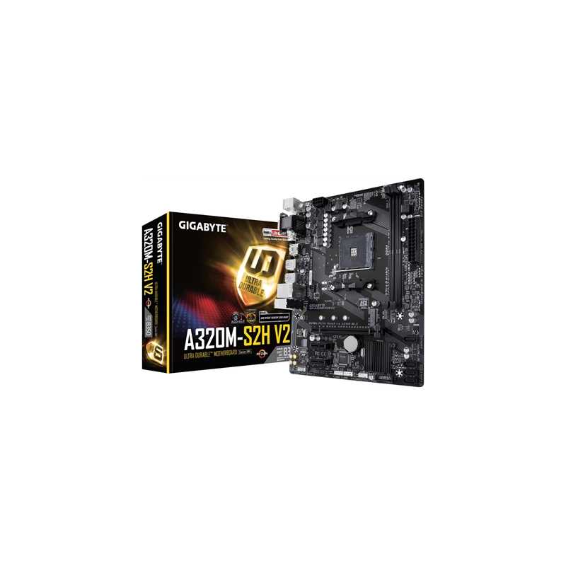 Gigabyte GA-A320M-S2H V2 AMD Socket AM4 DDR4 Micro ATX VGA/DVI-D/HDMI M.2 USB 3.1 Motherboard