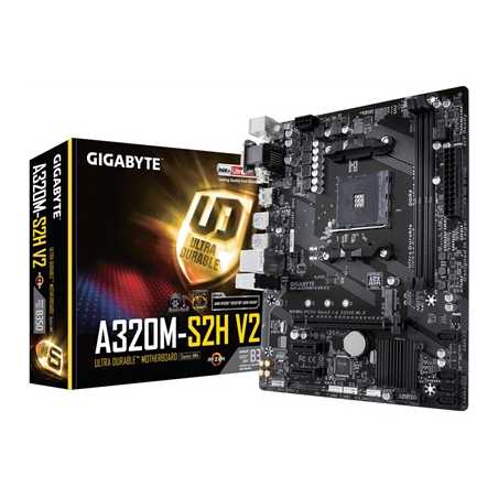 Gigabyte GA-A320M-S2H V2 AMD Socket AM4 DDR4 Micro ATX VGA/DVI-D/HDMI M.2 USB 3.1 Motherboard