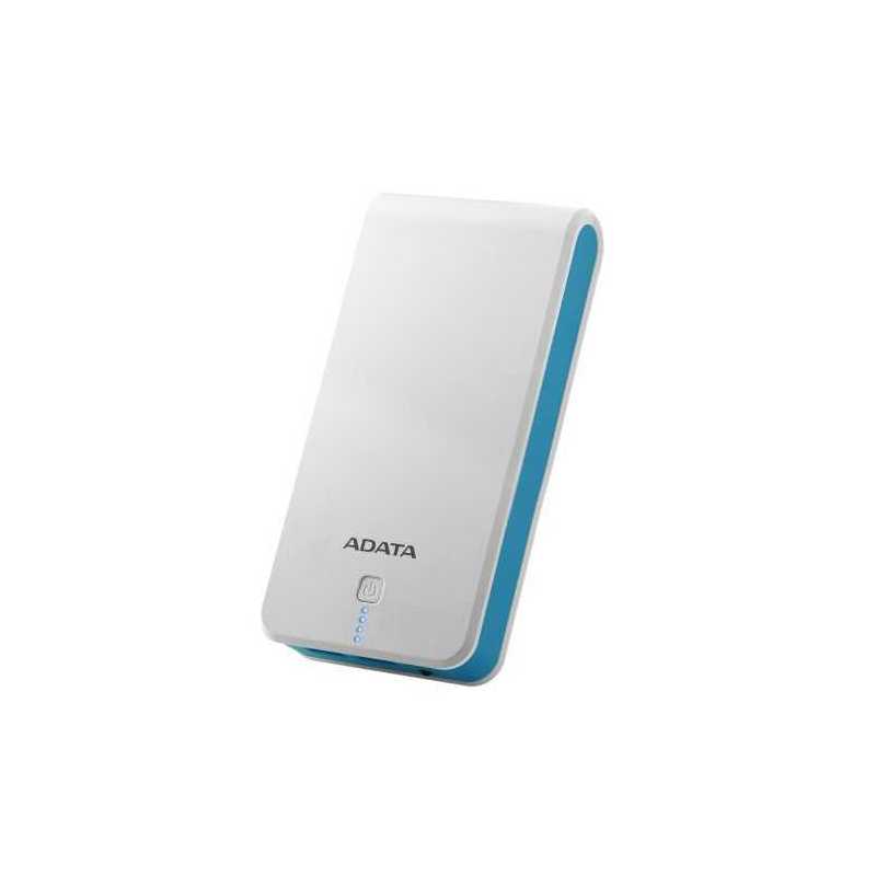 ADATA AP20100 20100mAh Powerbank, 2 x USB, LED Flashlight, White & Blue