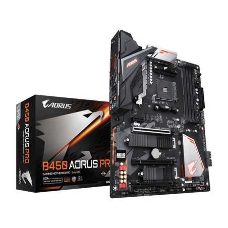 Gigabyte B450 AORUS PRO AMD Socket AM4 ATX DVI-D/HDMI DDR4 USB C 3.1 Motherboard