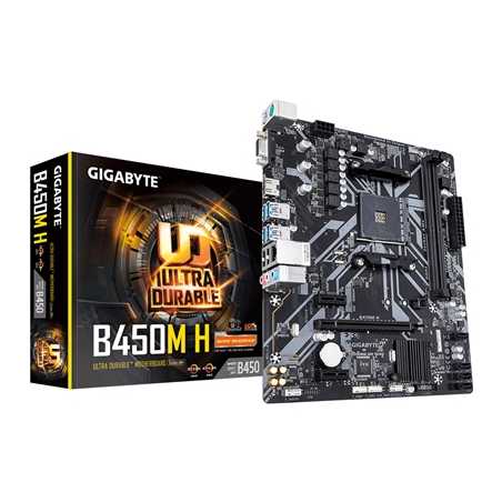 Gigabyte B450M H AMD Socket AM4 Micro ATX DDR4 VGA/HDMI M.2 USB 3.1 Motherboard