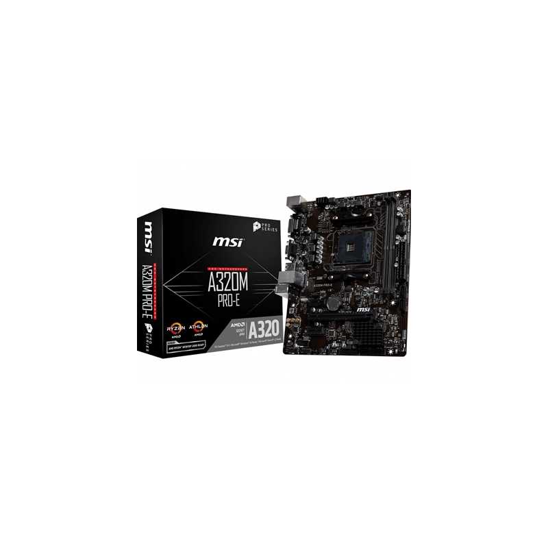 MSI A320M PRO-E AMD Socket AM4 Micro ATX DDR4 DVI-D/VGA USB 3.1 Motherboard