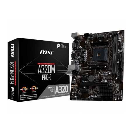 MSI A320M PRO-E AMD Socket AM4 Micro ATX DDR4 DVI-D/VGA USB 3.1 Motherboard