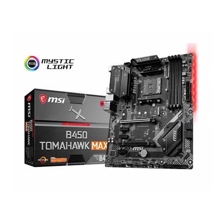 MSI B450 TOMAHAWK MAX AMD Socket AM4 ATX DDR4 DVI-D/HDMI USB C 3.2 M.2 Motherboard