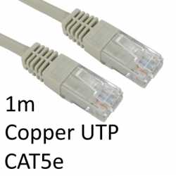 RJ45 (M) to RJ45 (M) CAT5e 1m Grey OEM Moulded Boot Copper UTP Network Cable