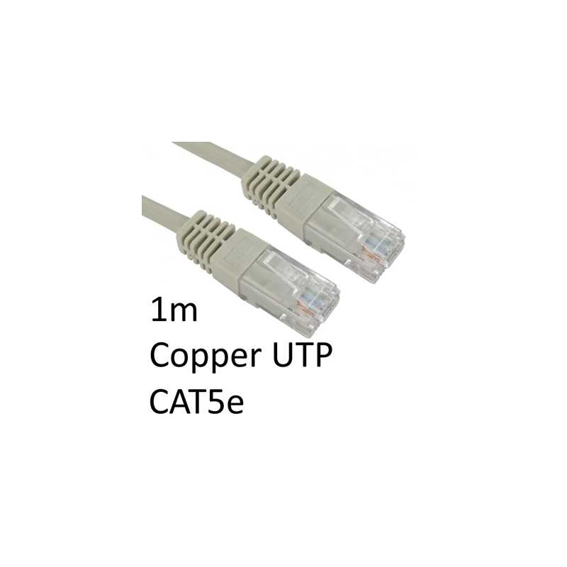 RJ45 (M) to RJ45 (M) CAT5e 1m Grey OEM Moulded Boot Copper UTP Network Cable