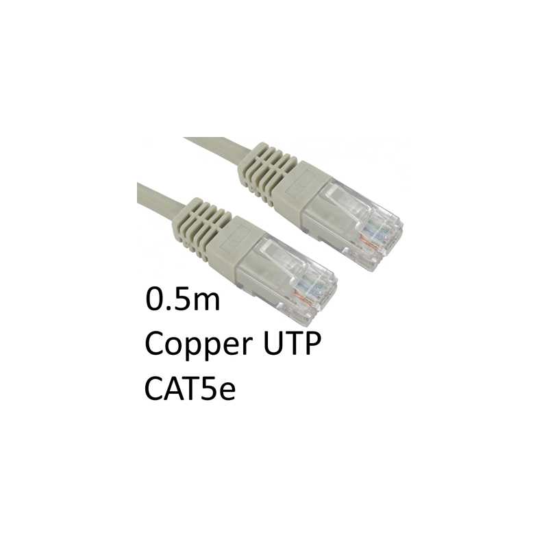 RJ45 (M) to RJ45 (M) CAT5e 0.5m Grey OEM Moulded Boot Copper UTP Network Cable