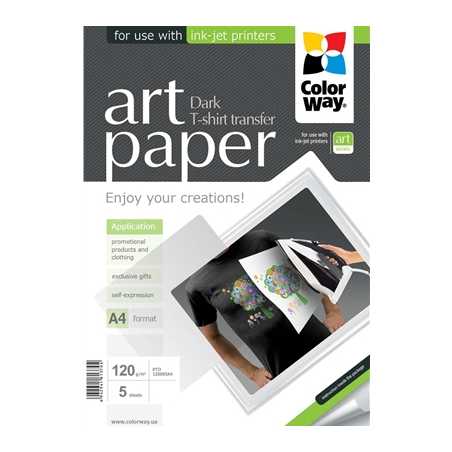 ColorWay Art T-shirt transfer Paper Dark 120g/m A4 5 Sheets