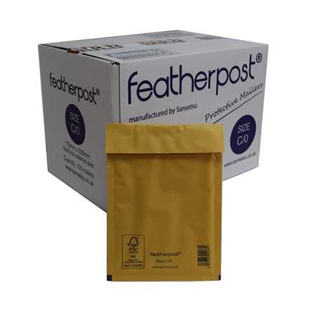 Featherpost Size C/0 Bubble Lined Mailers 170mm x 225mm Box of 100