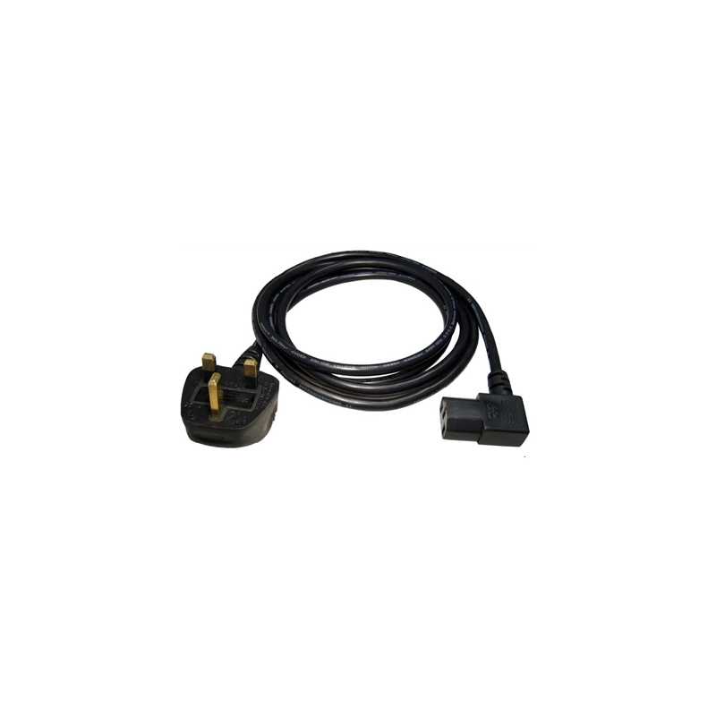 UK Mains to Right-Angled IEC C13 Kettle 1.8m Black OEM Power Cable