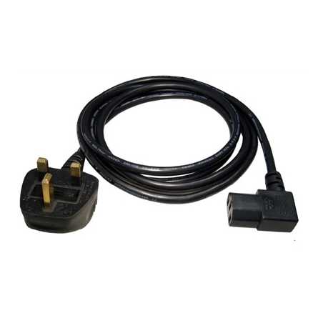 UK Mains to Right-Angled IEC C13 Kettle 1.8m Black OEM Power Cable