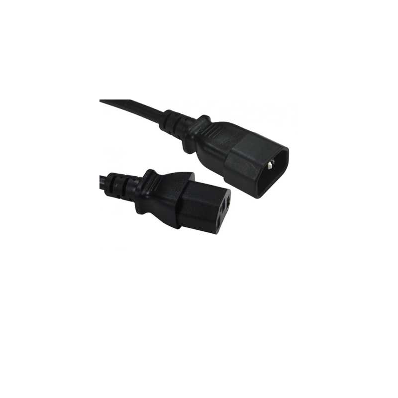 IEC Kettle C13 (M) to IEC Kettle C14 (F) 1.8m Black OEM Power Extension Cable