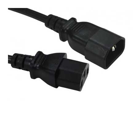 IEC Kettle C13 (M) to IEC Kettle C14 (F) 1.8m Black OEM Power Extension Cable