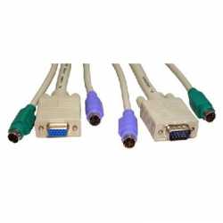 2 x PS/2 (M + M) with 1 x SVGA (M) to 2 x PS/2 (M + M) with 1 x SVGA (F) 3m White OEM KVM Cable