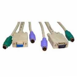 2 x PS/2 (M + M) with 1 x SVGA (M) to 2 x PS/2 (M + M) with 1 x SVGA (F) 2m White OEM KVM Cable