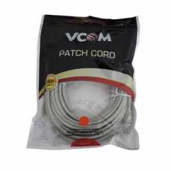 VCOM RJ45 (M) to RJ45 (M) CAT5e 15m Grey Retail Packaged Moulded Network Cable