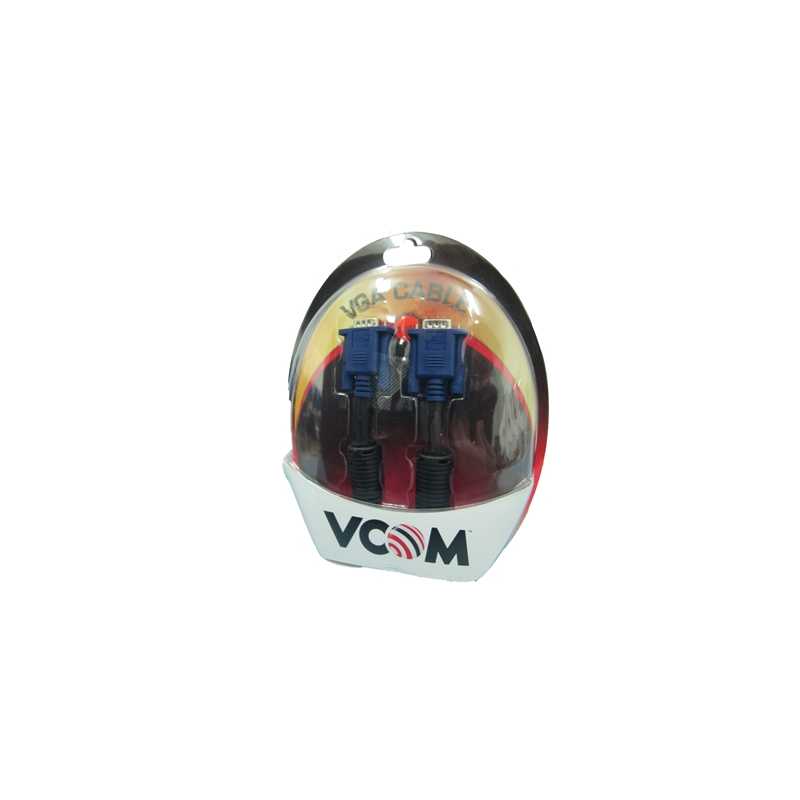 VCOM VGA (M) to VGA (M) 1.8m Black Retail Packaged Display Cable