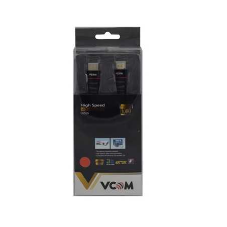 VCOM HDMI 1.4 (M) to HDMI 1.4 (M) 1.8m Black Nylon Braided Retail Packaged Display Cable