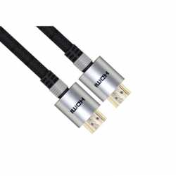 VCOM HDMI 1.4 (M) to HDMI 1.4 (M) 3m Black Nylon Braided Aluminium Headed Retail Packaged Professional Display Cable