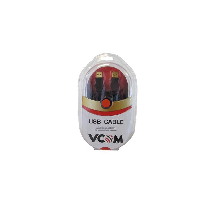 VCOM USB 2.0 A (M) to USB 2.0 A (M) 5m Black Retail Packaged Data Cable