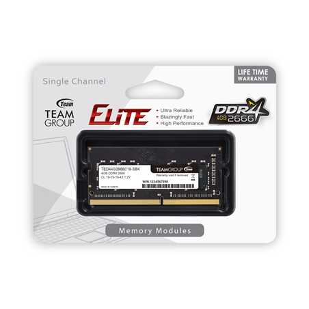 Team Elite 4GB No Heatsink (1 x 4GB) DDR4 2666MHz SODIMM System Memory