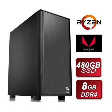 Thermaltake AMD Ryzen 3200G 3.6GHZ Quad Core 8GB DDR4 RAM 480GB SSD with Wireless Card Pre-Built System