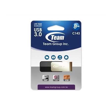 Team Color Series C143 8GB USB 3.0 Black USB Flash Drive