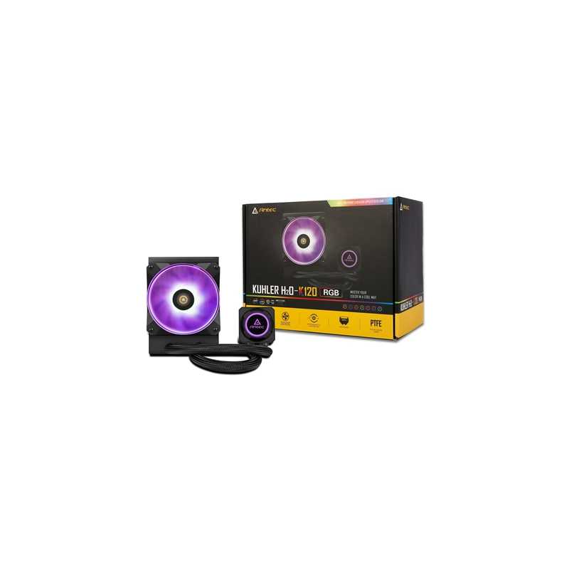 Antec Kuhler H20 K120 Universal Socket 120mm PWM 2000RPM RGB LED AiO Liquid CPU Cooler with Wired RGB Controller