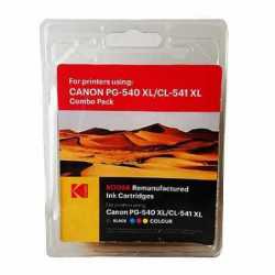 Kodak Remanufactured Canon Black (PG-540XL) & Colour (CL-541 XL) Inkjet Ink Combo Pack, 36ml