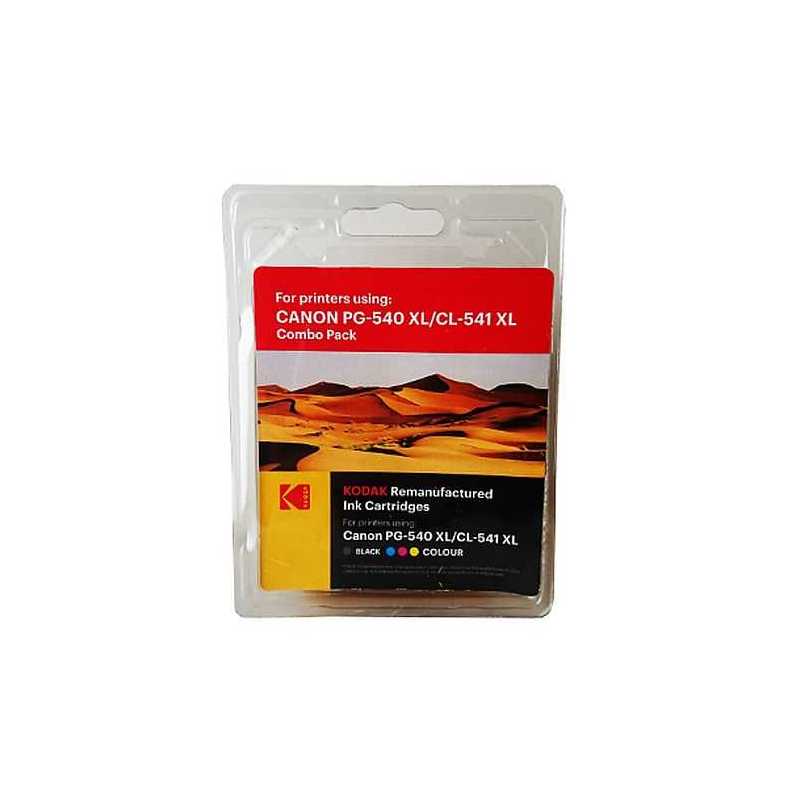Kodak Remanufactured Canon Black (PG-540XL) & Colour (CL-541 XL) Inkjet Ink Combo Pack, 36ml