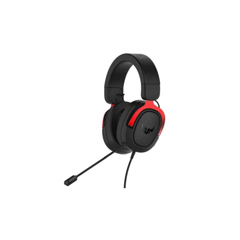 Asus TUF Gaming H3 7.1 Gaming Headset, 3.5mm Jack, Boom Mic, Surround Sound, Deep Bass, Fast-cooling Ear Cushions, Black & Red