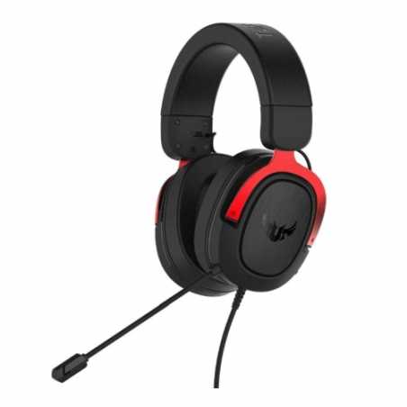 Asus TUF Gaming H3 7.1 Gaming Headset, 3.5mm Jack, Boom Mic, Surround Sound, Deep Bass, Fast-cooling Ear Cushions, Black & Red