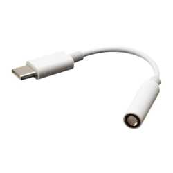 Akasa USB Type-C Male to 3.5mm Jack Female Adapter, 10cm, White