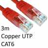 RJ45 (M) to RJ45 (M) CAT6 3m Red OEM Moulded Boot Copper UTP Network Cable
