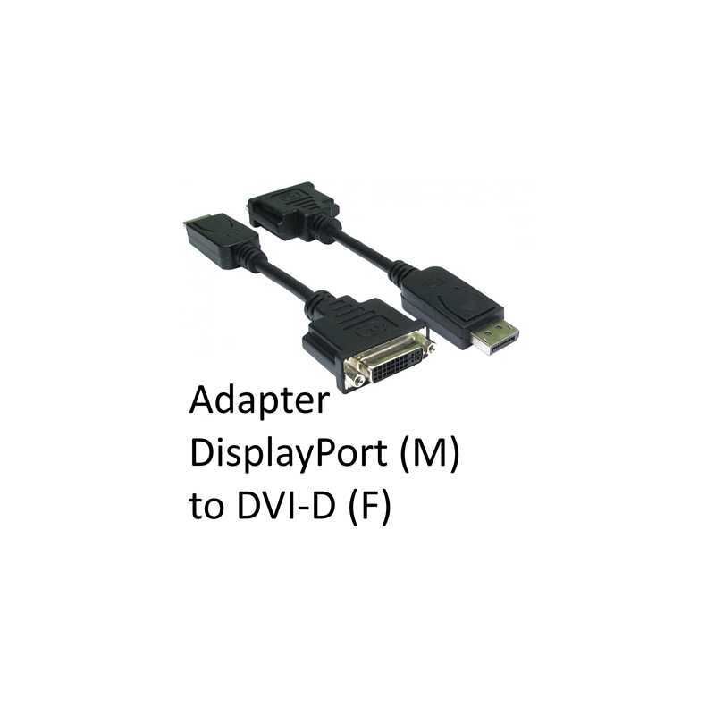 DisplayPort 1.2 (M) to DVI-D (F) Black OEM Adapter