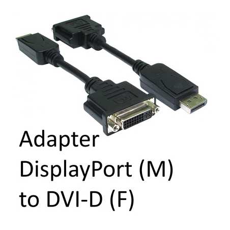 DisplayPort 1.2 (M) to DVI-D (F) Black OEM Adapter