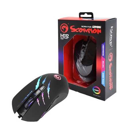 Marvo Scorpion M312 USB RGB LED Black Programmable Gaming Mouse