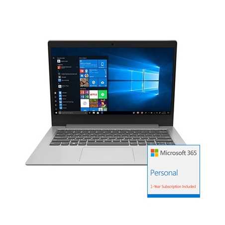 Lenovo Ideapad Slim 1-14AST-05 AMD A4-9120e 4GB RAM 64GB eMMC 14 inch Windows 10 S Laptop Platiunum Grey - includes 1 Year Micro