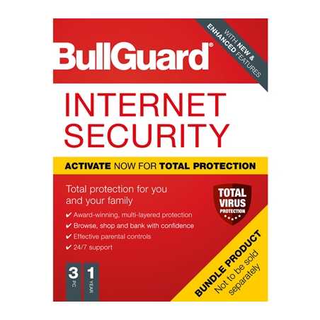Bullguard Internet Security 2020 1Year/3PC Windows Only Single Soft Box English