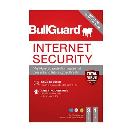 Bullguard Internet Security 2021 1Year/3 Device Multi Device Single Retail Licence English