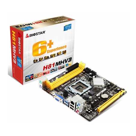 Biostar H81MHV3 Intel Socket 1150 4th Gen Micro ATX VGA/HDMI USB 3.0 Motherboard
