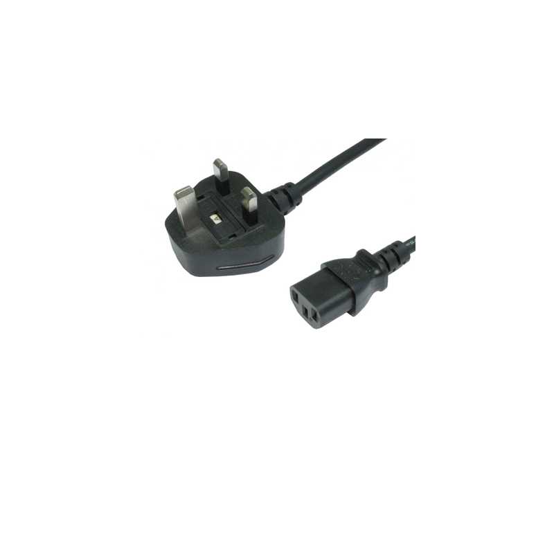 UK Mains to IEC C13 Kettle 1m Black OEM Power Cable