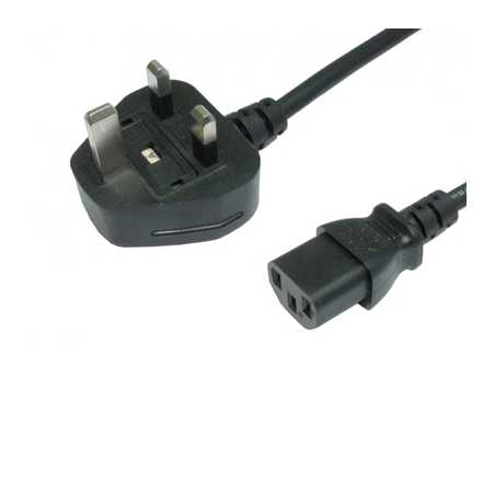 UK Mains to IEC C13 Kettle 1m Black OEM Power Cable