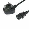 UK Mains to IEC C13 Kettle 1m Black OEM Power Cable