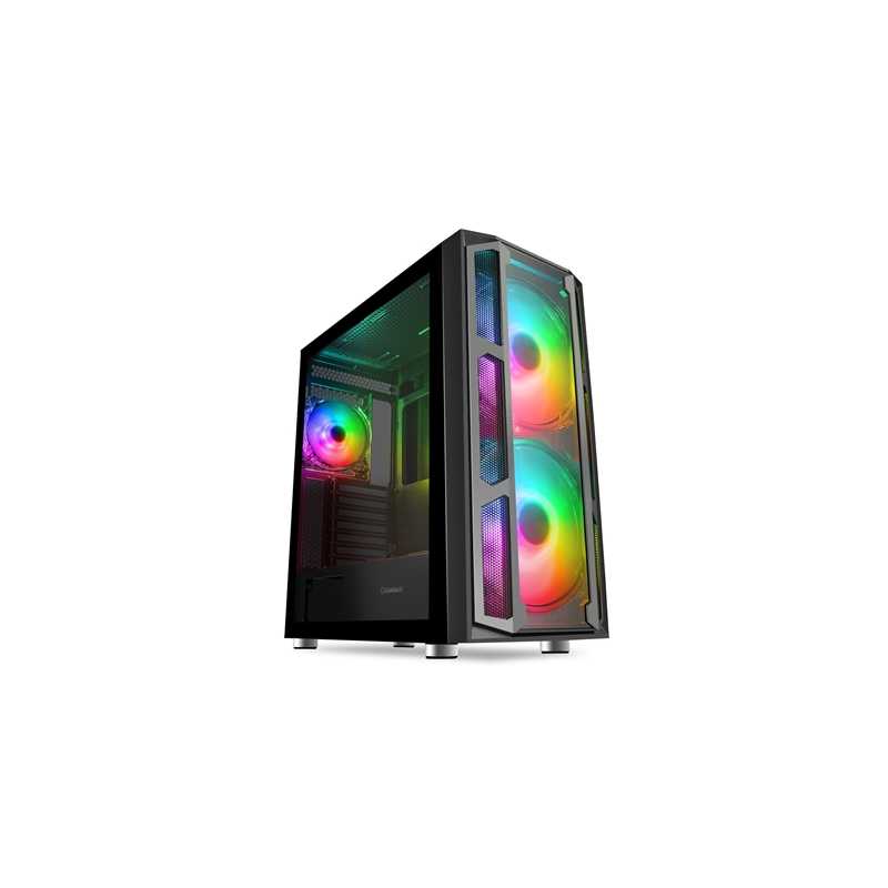 GameMax F15G Full Tower 1 x USB 3.0 / 2 x USB 2.0 Tempered Glass Side & Front Window Panels Black Case with Addressable RGB LED 