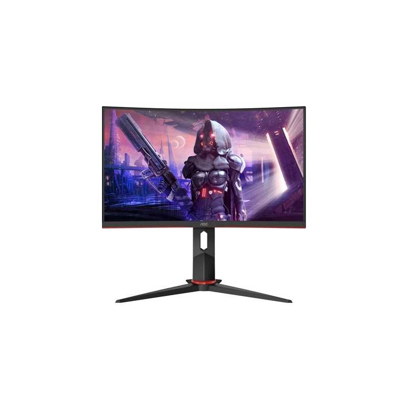 AOC C24G2U/BK 24" 165Hz 1ms VGA / HDMI / Display Port Monitor with Freesync Height Adjustable Curved Monitor